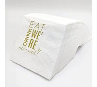 SharkBliss Eat Drink We're Married Napkins, 100 Pack Gold Eat Drink We're Married Paper Cocktail Napkins for Wedding Rehearsal Dinner Bridal Shower Engagement | 2-Ply, 5x5" (Eat Drink We're Married)