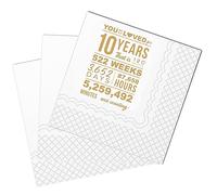 SharkBliss Funny 10th Birthday Cocktail Napkins, 50 Pack Funny 10th Birthday Paper Napkins for Boys Girls Ten 10th Bday Table Decorations 2-Ply, 5x5 (Gold, You Have Been Loved for 10 Years...)