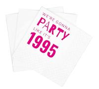 SharkBliss Funny 30th Birthday Cocktail Napkins, 100 Pack Pink We're Gonna Party Like It's 1995 Disposable Paper Beverage Cocktail Napkins for Women Her 30th Birthday Party, 2-Ply, 5x5" (1995 Pink)