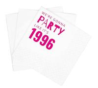SharkBliss Funny 30th Birthday Cocktail Napkins, 100 Pack Pink We're Gonna Party Like It's 1996 Disposable Paper Beverage Cocktail Napkins for Women Her 30th Birthday Party, 2-Ply, 5x5" (1996 Pink)