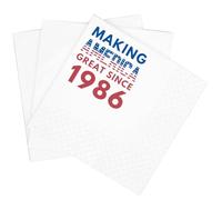 SharkBliss Funny 40th Birthday Cocktail Napkins, 100 Pack Making Great Since 1986 Disposable Beverage Paper Cocktail Napkins for His Her Forty 40th Birthday Party 2-Ply, 5x5" (1986)