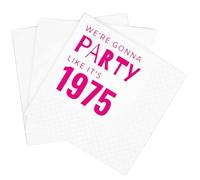 SharkBliss Funny 50th Birthday Cocktail Napkins, 100 Pack Pink We're Gonna Party Like It's 1975 Disposable Paper Beverage Cocktail Napkins for Women Her 50th Birthday Party, 2-Ply, 5x5" (1975 Pink)