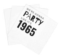 SharkBliss Funny 60th Birthday Cocktail Napkins, 100 Pack Black We're Gonna Party Like It's 1965 Disposable Paper Beverage Cocktail Napkins for Women Her 60th Birthday Party, 2-Ply, 5x5" (1965 Black)