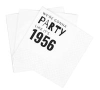 SharkBliss Funny 70th Birthday Cocktail Napkins, 100 Pack Black We're Gonna Party Like It's 1956 Disposable Paper Beverage Cocktail Napkins for Women Her 70th Birthday Party, 2-Ply, 5x5" (1956 Black)
