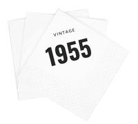 SharkBliss Vintage 1955 70th Birthday Cocktail Napkins, 100 Pack Black Vintage 1955 Disposable Paper Beverage Cocktail Napkins for His Her Seventy 70th Birthday Party, 2-Ply, 5x5" (1955 Black)