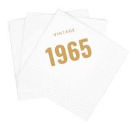 SharkBliss Vintage 1965 60th Birthday Cocktail Napkins, 100 Pack Gold Vintage 1965 Disposable Paper Beverage Cocktail Napkins for His Her Sixty 60th Birthday Party, 2-Ply, 5x5" (1965 Gold)