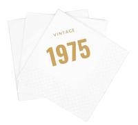 SharkBliss Vintage 1975 50th Birthday Cocktail Napkins, 100 Pack Gold Vintage 1975 Disposable Paper Beverage Cocktail Napkins for His Her Fifty 50th Birthday Party, 2-Ply, 5x5" (1975 Gold)