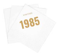 SharkBliss Vintage 1985 40th Birthday Cocktail Napkins, 100 Pack Gold Vintage 1985 Disposable Paper Beverage Cocktail Napkins for His Her Forty 40th Birthday Party, 2-Ply, 5x5" (1985 Gold)