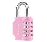 SharkByte Heavy Duty Combination Padlock - 4-Digit Weatherproof Outdoor Lock with Stainless Steel Shackle, Anti-Rust Resettable Code for Gym, School, Locker, Shed, Toolbox, Gate & Warehouse - Pink