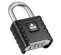 SharkByte Heavy Duty Combination Padlock [Weatherproof] 52mm 4-Digit Outdoor Lock with 8mm Stainless Steel Shackle, Anti-Rust & Resettable Code Padlock for Gate, Shed, Garage, Gym, Warehouse - Black