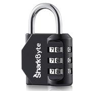 SharkByte Luggage Locks - 3-Dial Weatherproof Outdoor Security Combination Padlock, Small Travel Lock for Suitcases Luggage Case Travel Bag Gym Lockers Code Padlock (Pack of 1)