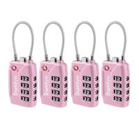 SharkByte TSA Approved Suitcase Locks - 4-Dial Security Travel Combination Padlock, Flexible Cable Wire Travel Lock for Suitcases, Luggage locks, Case Travel Bag Gym Locker Code Small PadLock (4 Pack)