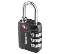 SHARKBYTE TSA Luggage Locks, 3-Dial Security Travel Combination Padlock, Travel Lock for Suitcases, Bags, Backpacks, Lockers, Black