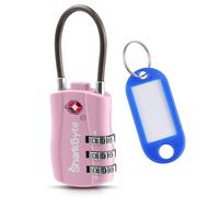 SharkByte TSA Suitcase Locks - 3-Dial Security Travel Combination Padlock, Flexible Cable Wire Travel Lock for Suitcases Luggage Case Travel Bag Gym Locker Code Small Padlock (Pack of 1)