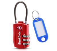 SharkByte TSA Suitcase Locks - 3-Dial Security Travel Combination Padlock, Flexible Cable Wire Travel Lock for Suitcases Luggage Case Travel Bag Gym Locker Code Small Padlock (Pack of 1)