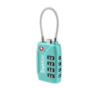 SharkByte TSA Suitcase Locks - 4-Dial Security Travel Combination Padlock, Flexible Wire Cable Travel Lock for Suitcases Luggage Case Travel Bag Gym Locker Code Small Padlock (Pack of 1)