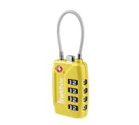 SharkByte TSA Suitcase Locks - 4-Dial Security Travel Combination Padlock, Flexible Wire Cable Travel Lock for Suitcases Luggage Case Travel Bag Gym Locker Code Small Padlock (Pack of 1)