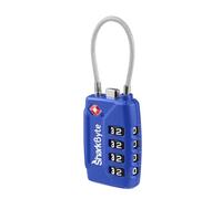 SharkByte TSA Suitcase Locks - 4-Dial Security Travel Combination Padlock, Flexible Wire Cable Travel Lock for Suitcases Luggage Case Travel Bag Gym Locker Code Small Padlock (Pack of 1)