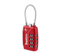 SharkByte TSA Suitcase Locks - 4-Dial Security Travel Combination Padlock, Flexible Wire Cable Travel Lock for Suitcases Luggage Case Travel Bag Gym Locker Code Small Padlock (Pack of 1)