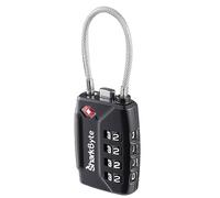 SharkByte TSA Suitcase Locks - 4-Dial Security Travel Combination Padlock, Flexible Wire Cable Travel Lock for Suitcases Luggage Case Travel Bag Gym Locker Code Small Padlock (Pack of 1)