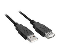 Sharkoon 4044951015412 Black 2 m USB A/USB A Male to Female USB Cable - USB (Cables 2 m; USB A; USB A 2.0 MALE TO FEMALE, Black)