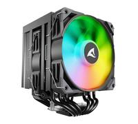 Sharkoon A60 RGB Black CPU Air Cooler, 2x 120mm PWM Fans, Dual Tower, 6x Copper