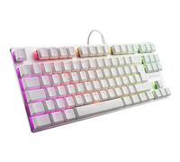 Sharkoon PureWriter RGB TKL Mechanical Low Profile Keyboard (RGB Lighting, Blue Switches, Flat Keys, Tenkeyless, Lighting Effects, Removable USB Cable) White