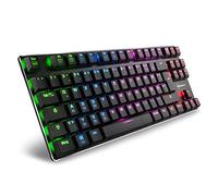 Sharkoon PureWriter RGB TKL Mechanical Low Profile Keyboard (RGB Lighting, Blue Switches, Flat Keys, Tenkeyless, Lighting Effects, Removable USB Cable) Black