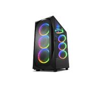 Sharkoon REV300 RGB Tempered Glass Mid Tower ATX Gaming PC Case - Black
