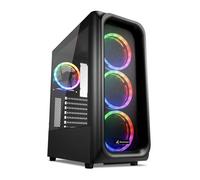 Sharkoon TK5M RGB Chassis, Black, Mid Tower, 4 x 120mm ARGB Fans, USB 3.0 / USB