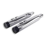 SHARKROAD Super Loud Version Chrome 4” Slip On Mufflers Exhaust Pipe for Harley 2017-2022 Touring Road King, Steet Glide Baggers,Triple Steps Muffler for Better Performance