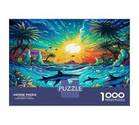 Sharks 1000 Piece Jigsaw Puzzle of Premium Cardboard Personalised Jigsaws Magic Sharks As A Stress Relief Puzzle for Fun Activity for Home 70x50cm/1000pcs