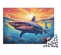 Sharks 1000 Pieces Adult Jigsaw Puzzle Puzzles Brain Burning Adult Game Decoration Picture Child Fun Activity Jigsaw Puzzles Great Gift For All Ages 1000pcs (75x50cm)