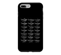 Sharks 90s Vintage Style Collection Retro Drawings Ocean Case for iPhone 7 Plus/8 Plus