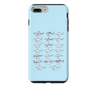 Sharks 90s Vintage Style Collection Retro Drawings Ocean Case for iPhone 7 Plus/8 Plus