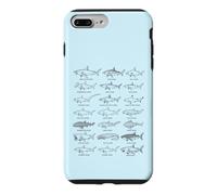 Sharks 90s Vintage Style Collection Retro Drawings Ocean Case for iPhone 7 Plus/8 Plus