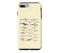 Sharks 90s Vintage Style Collection Retro Drawings Ocean Case for iPhone 7 Plus/8 Plus