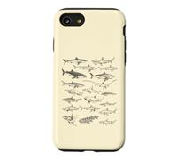 Sharks 90s Vintage Style Collection Retro Drawings Ocean Case for iPhone SE (2020) / 7/8
