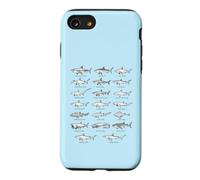 Sharks 90s Vintage Style Collection Retro Drawings Ocean Case for iPhone SE (2020) / 7/8