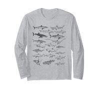 Sharks 90s Vintage Style Collection Retro Drawings Ocean Long Sleeve T-Shirt