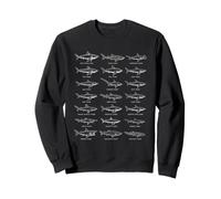 Sharks 90s Vintage Style Collection Retro Drawings Ocean Sweatshirt