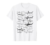 Sharks 90s Vintage Style Collection Retro Drawings Ocean T-Shirt
