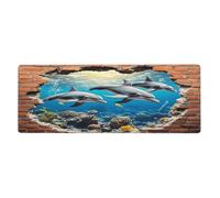 Sharks And Dolphins Coral Algae Red Brick Wall Mouse Pad In Big Extended Non-Slip Rubber Base Mousepad With Stitched Edges Gaming Pc Desktop Large Mouse Pad 11.8x31.5