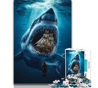 Sharks And Pirate Ships Adult Puzzles 2000 Pieces,Challenging To Complete But Fun And Humorous Birthday Present,Gifts,Wall Art 70x100cm