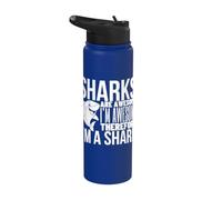 Sharks are Awesome I'm Awesome I'm A Funny Shark Stainless Steel Insulated Water Bottle