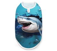 Sharks Are Coming through The Wall Dog Shirt Pet Clothes Summer T-Shirts Sleeveless Tank Top for Small Puppy Cat