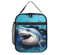 Sharks are Coming Through The Wall Lunch Bag Insulated Bento Box Tote Bags Portable Lunchbag for Women Men Work Picnic