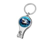 Sharks are Coming Through The Wall Nail Clippers Sharp Sturdy Fingernail Cutters with Bottle Opener Keychain