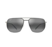 Maui Jim Men's MJ0605S-001 Sharks Cove Aviator/Navigator Sunglasses in Silver Maui Jim Silver One Size