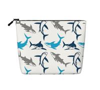 Sharks Fake Hemp Travel Toiletry Bag - Reusable Cosmetic Accessories Toiletry Organizer for Women - Multiple Uses